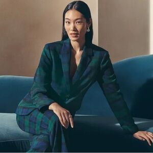 Plaid Blazer with Elbow Patches Ann Taylor Size 12